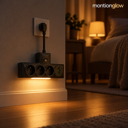 Rozgałęźnik 3×230 V z USB-C i lampką LED – zasilanie i światło w jednym