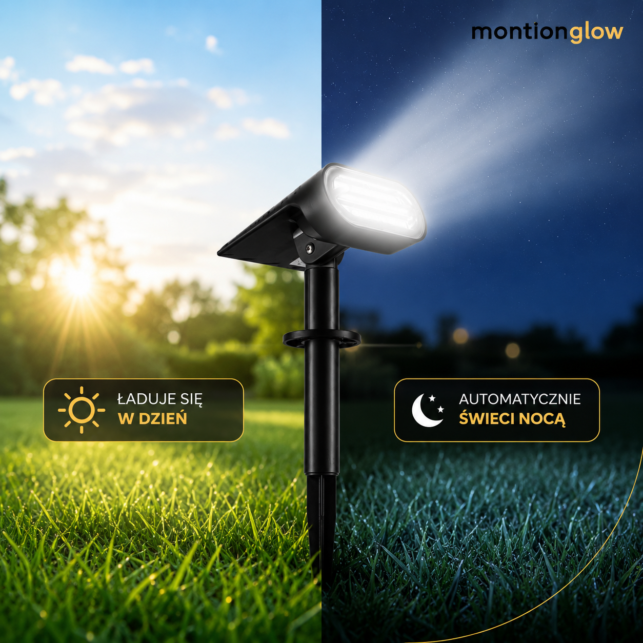 Reflektor solarny LED 2w1 z czujnikiem zmierzchu